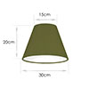 30cm Pendant Empire Shade In Forest Green Hunstanton Velvet