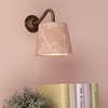 13cm Pendant French Drum Shade in Plaster Pink Cow Parsley