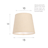 13cm Pendant French Drum Shade in Cream Waterford Linen