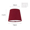 13cm Pendant French Drum Shade in Deep Red Waterford Linen