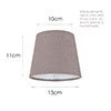 13cm Pendant French Drum Shade in Mouse Waterford Linen