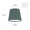 13cm Pendant French Drum Shade in Teal Waterford Linen