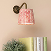 13cm Pendant French Drum Shade in Red Watercolour Leaf