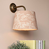 20cm Pendant Medium French Drum Shade in Plaster Pink Cow Parsley