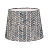 20cm Medium French Drum Shade in Indigo Watercolour Leaf