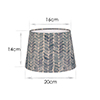 20cm Medium French Drum Shade in Indigo Watercolour Leaf