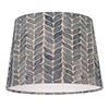 20cm Pendant Medium French Drum Shade in Indigo Watercolour Leaf