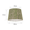 20cm Pendant Medium French Drum Shade in Rich Green Watercolour Leaf