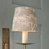 French Drum Candle Shade Soft Grey Cow Parsley