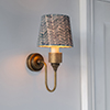 French Drum Candle Clip Shade in Indigo Watercolour Leaf