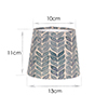 French Drum Candle Clip Shade in Indigo Watercolour Leaf