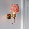 French Drum Candle Clip Shade in Red Watercolour Leaf