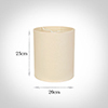 20cm Medium Cylinder Shade in Parchment, Cream Trim