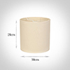 30cm Medium Cylinder Shade in Parchment withCream Trim