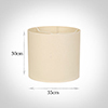 35cm Medium Cylinder Shade in Parchment withCream Trim