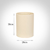 20cm Narrow Cylinder Shade in Parchment withCream Trim
