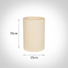 25cm Narrow Cylinder Shade in Parchment withCream Trim