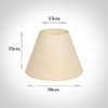 30cm Pendant Empire Shade in Parchment, Cream Trim