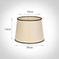 20cm Medium French Drum Shade in Parchment withBlack Trim