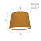 20cm Pendant Medium French Drum Shade in Ochre Waterford Linen