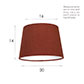 20cm Pendant Medium French Drum Shade in Paprika Waterford Linen