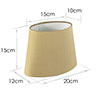 20cm Sloped Oval Shade in Antique Gold Silk (with Shade Ring)