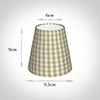 Tapered Candle Shade in Natural Gingham