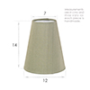 French Cone Candle Clip Shade in Pale Green Faux Silk
