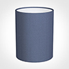 16cm Medium Cylinder Shade in Blue Faux Silk