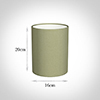 16cm Medium Cylinder Shade in Pale Green Faux Silk
