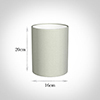 16cm Medium Cylinder Shade in Soft Grey Faux Silk