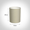 16cm Medium Cylinder Shade in Pale Smoke Satin