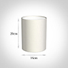 16cm Medium Cylinder Shade in Off White Waterford Linen