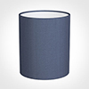 20cm Medium Cylinder Shade in Blue Faux Silk