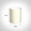 20cm Medium Cylinder Shade in Pearl Faux Silk