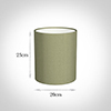 20cm Medium Cylinder Shade in Pale Green Faux Silk