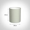 20cm Medium Cylinder Shade in Soft Grey Faux Silk