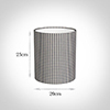 20cm Medium Cylinder Shade in Grey Longford Gingham