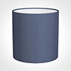 25cm Medium Cylinder Shade in Blue Faux Silk