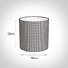 30cm Medium Cylinder Shade in Grey Longford Gingham