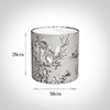 30cm Medium Cylinder Shade in Grey Pastoral Toile de Jouy