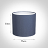 35cm Medium Cylinder Shade in Blue Faux Silk