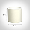 35cm Medium Cylinder Shade in Pearl Faux Silk