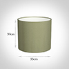 35cm Medium Cylinder Shade in Pale Green Faux Silk