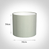 35cm Medium Cylinder Shade in Soft Grey Faux Silk