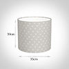 35cm Medium Cylinder Shade in Soft Grey Honey Bees