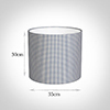 35cm Medium Cylinder Shade in Blue Longford Gingham