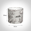 35cm Medium Cylinder Shade in Grey Pastoral Toile de Jouy