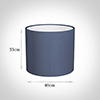 40cm Medium Cylinder Shade in Blue Faux Silk