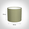 40cm Medium Cylinder Shade in Pale Green Faux Silk